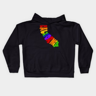 Rainbow California Map Kids Hoodie